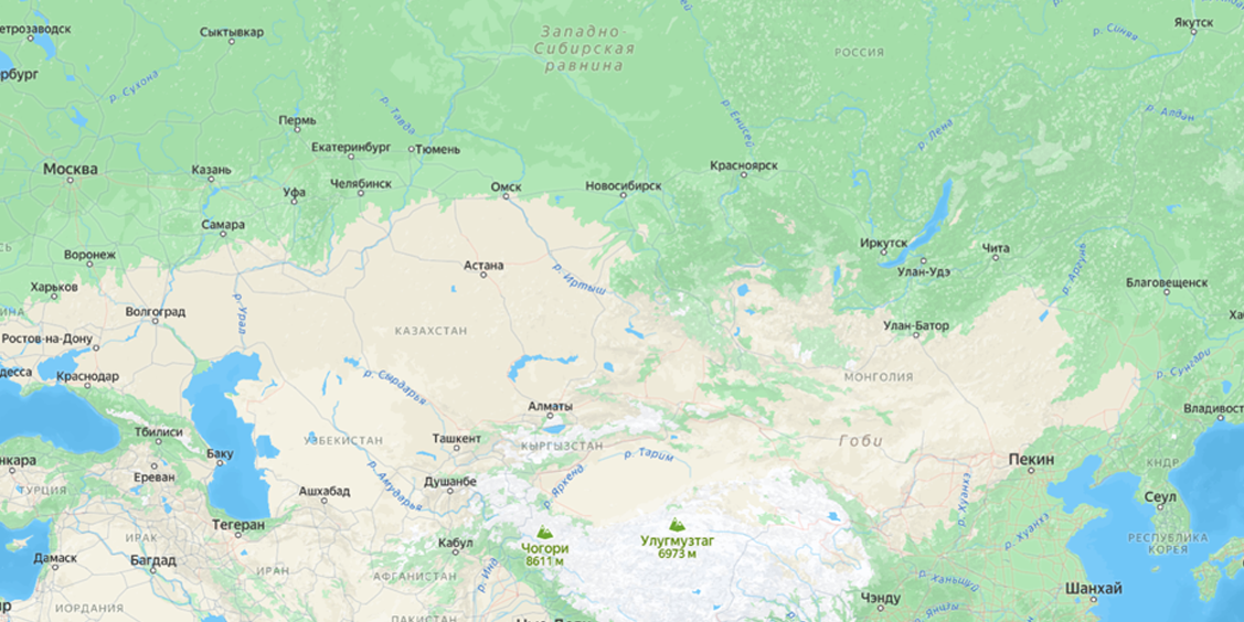 География нанесения — Москва и Владивосток